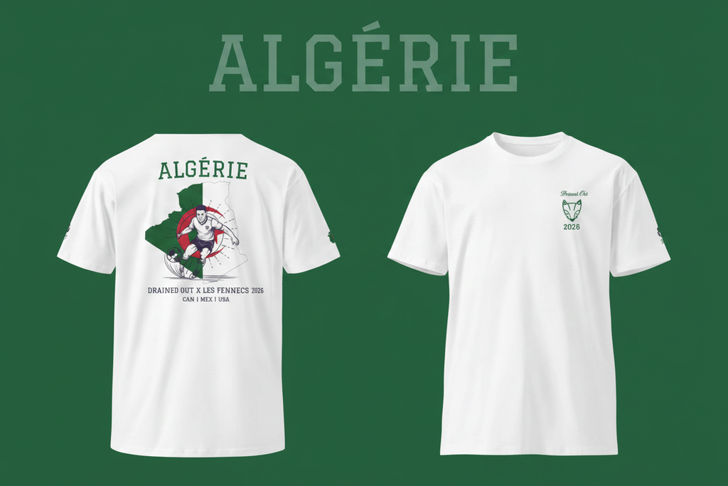 T - Shirt - Drained Out x Les  Fennecs 2026 - Unisex Premium tee - Algérie