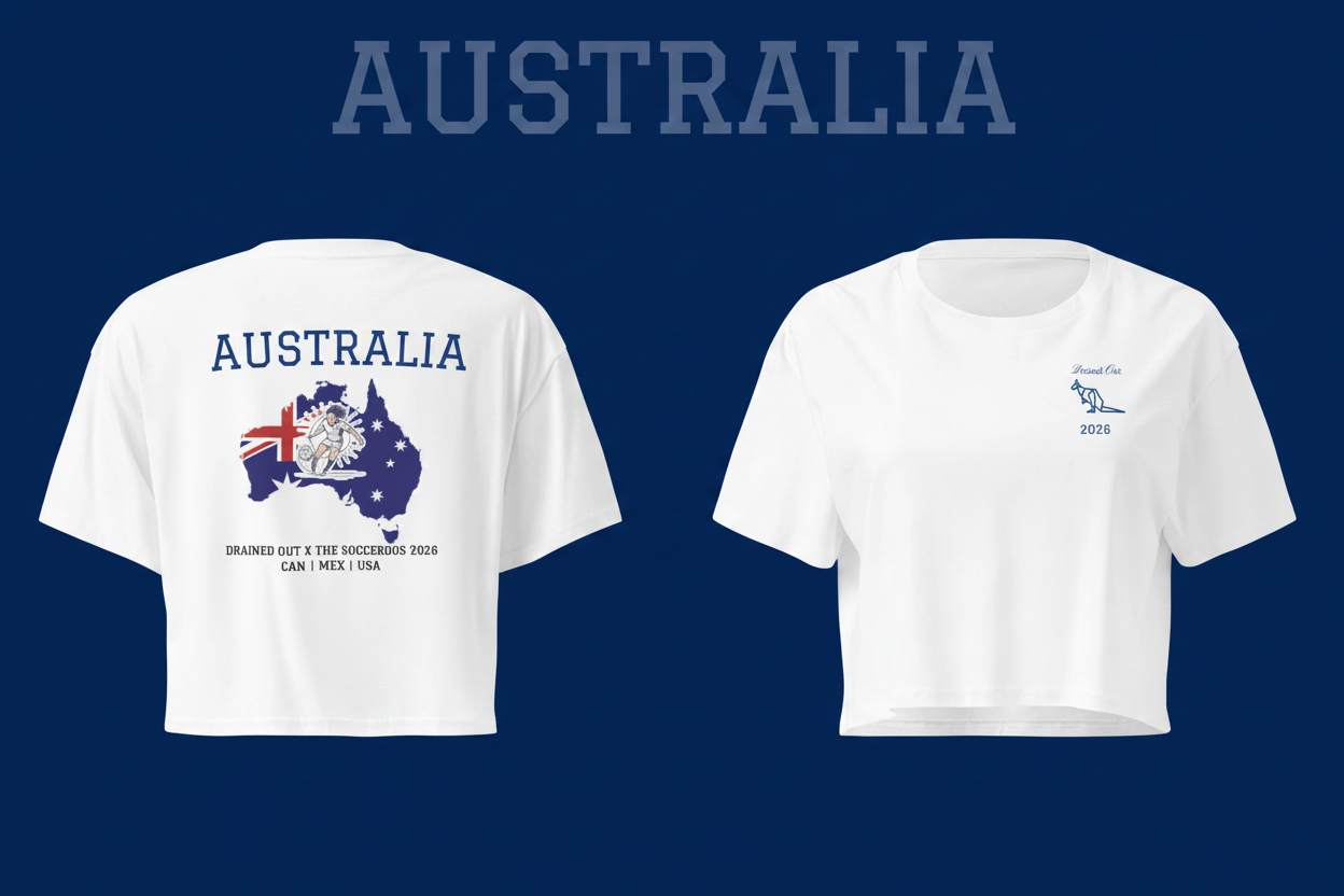 T- Shirt -Drained Out x The Socceroos 2026 -Crop top - Australia
