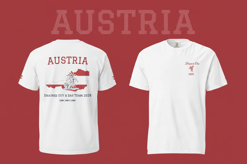 T - shirt - Drained Out x Das Team 2026 - Unisex Heavyweight - Austria