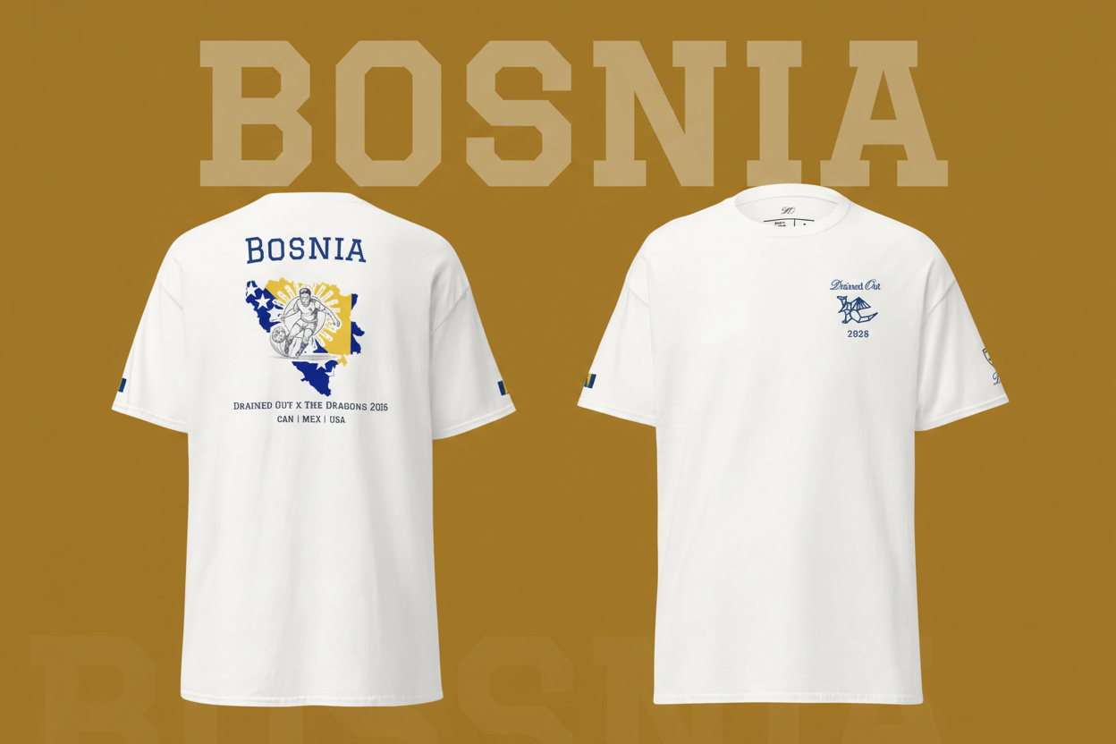 T-Shirt - Drained Out x The Dragons 2026 - Unisex Tee - Bosnia