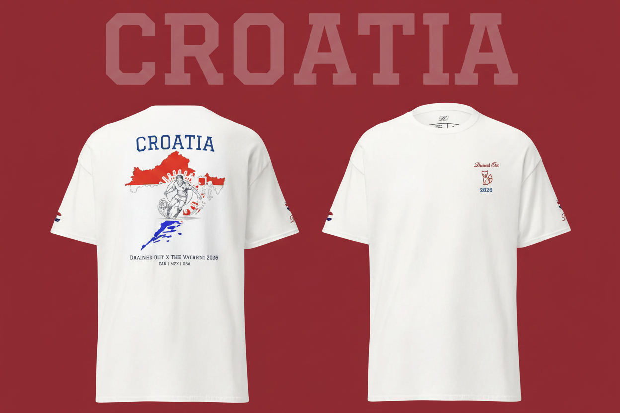 T-Shirt - Drained Out x The Vatreni 2026 -Unisex Classic Tee - Croatia