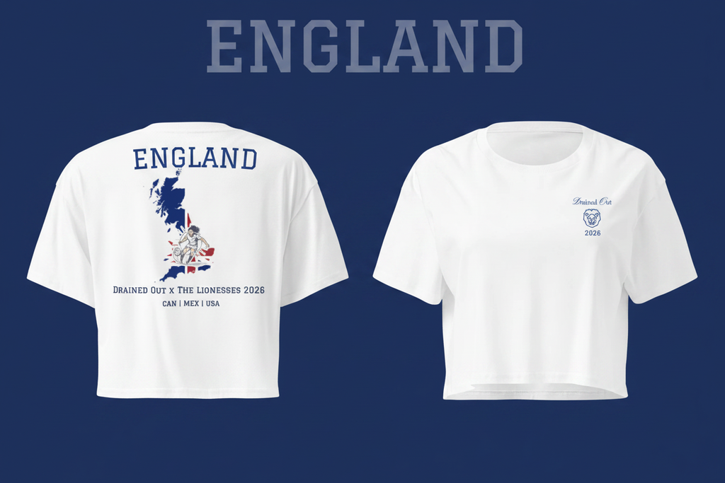 T- Shirt- Drained Out x The Lionesses -Women’s Crop Top - England