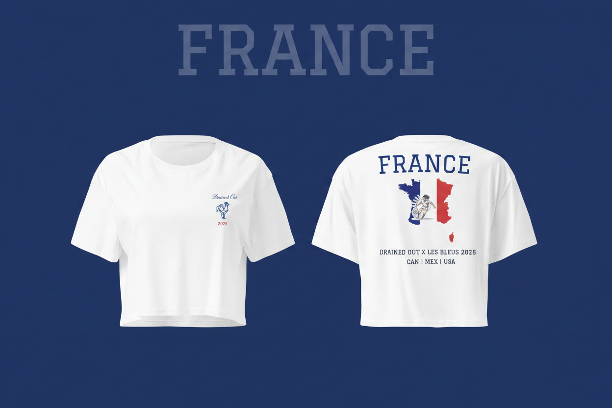 T- Shirt - Drained Out x Les Bleus - Women’s Crop Top - France
