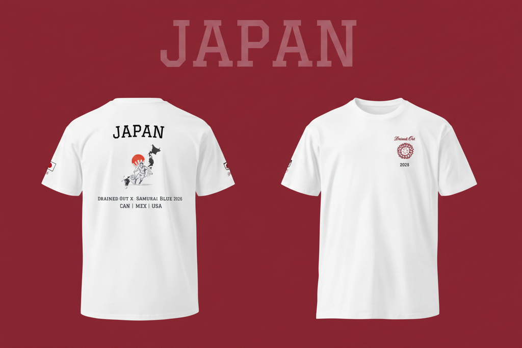 T-Shirt - Drained Out x  Samurai Blue 2026 -Unisex Premium - Japan