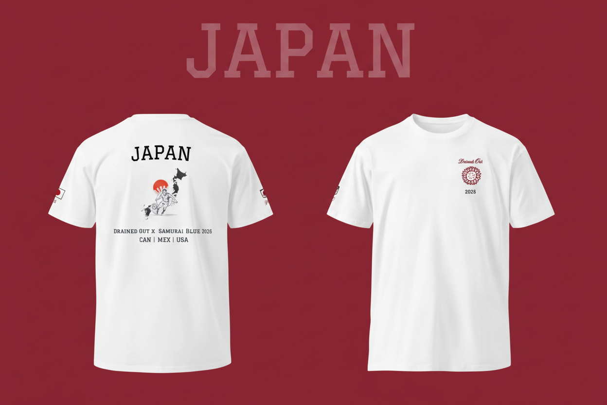 T-Shirt - Drained Out x  Samurai Blue 2026 -Unisex Premium - Japan