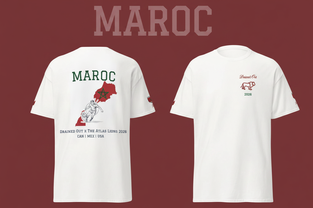 T-shirt - Drained Out x The Atlas Lions 2026 - Unisex classic tee - Maroc
