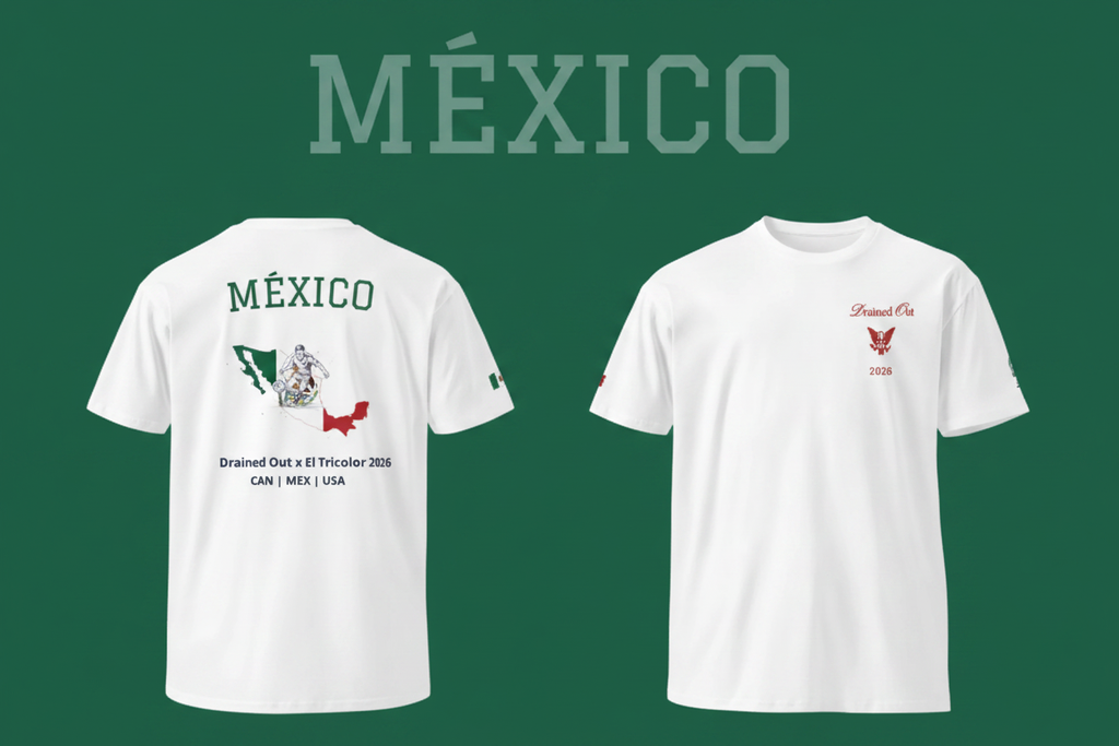 T- Shirt-Drained Out x El Tricolor 2026 -Unisex Premium México