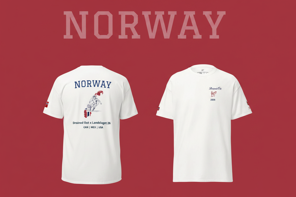 T- Shirt - Drained Out x Landslaget 2026 - Unisex Classic Tee - Norway