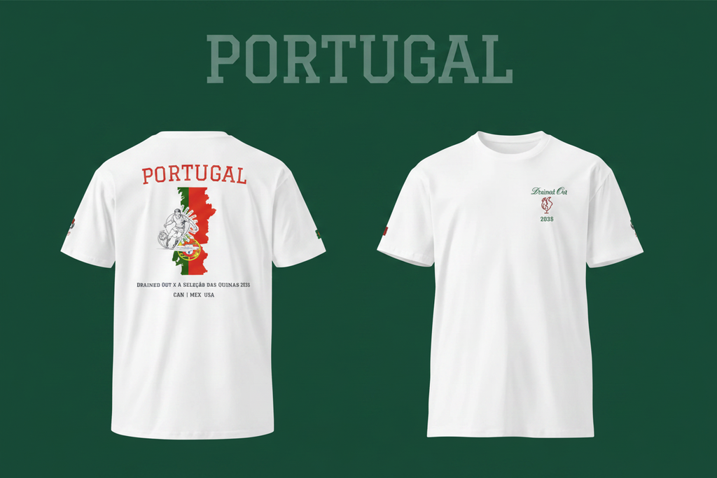 T-Shirt - Drained Out x A Seleção das Quinas 2026 - Unisex  Premium - Portugal
