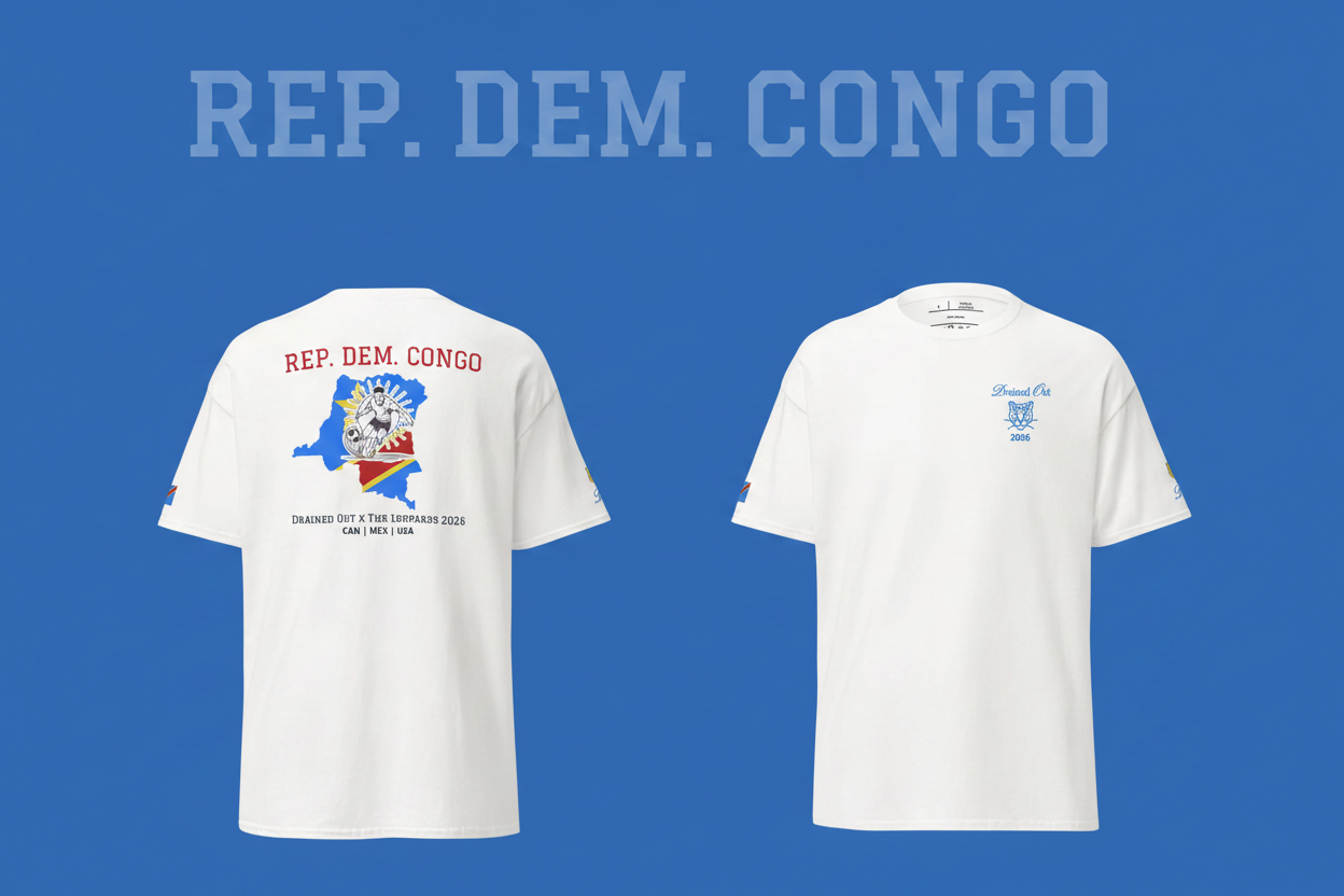 T - Shirt - Drained Out x The Leopards 2026 - Unisex Classic Tee - Rep. Dem. Congo