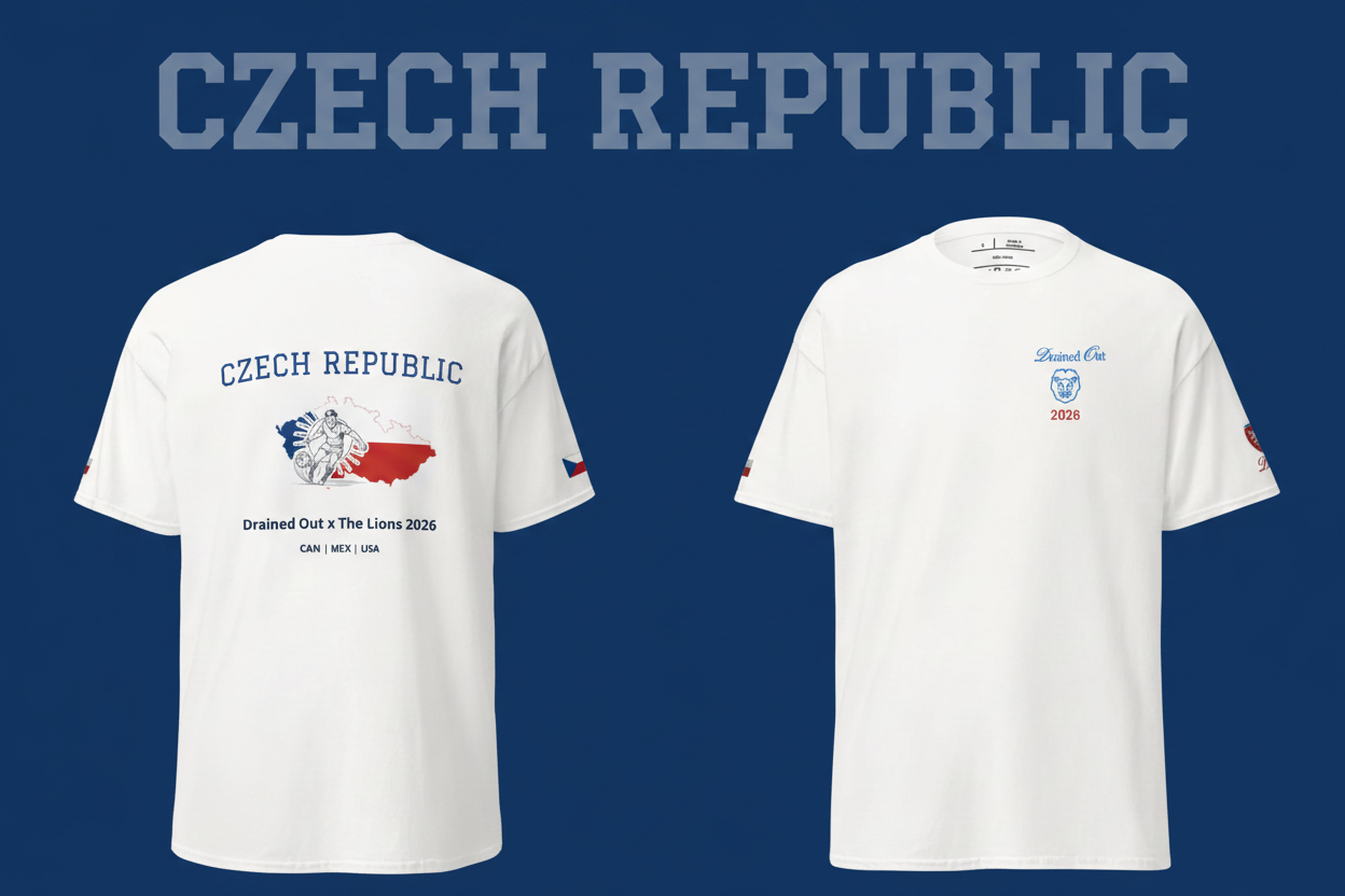 T - Shirt - Drained Out x The Lions 2026 -Unisex Classic Tee - Czech Republic